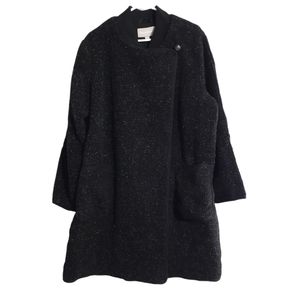 Woman Within Black Sherpa Cardigan Cape Jacket with Pockets 18/20 NWOT